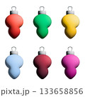 Colorful Abstract Christmas Ornaments, Modern Gradient Holiday Baubles Set. Vector illustration 133658856