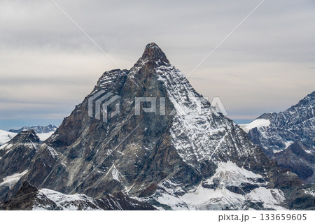 Matterhorn Mountain on Cloudy Day 133659605