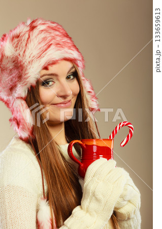 Woman with christmas sweets 133659613