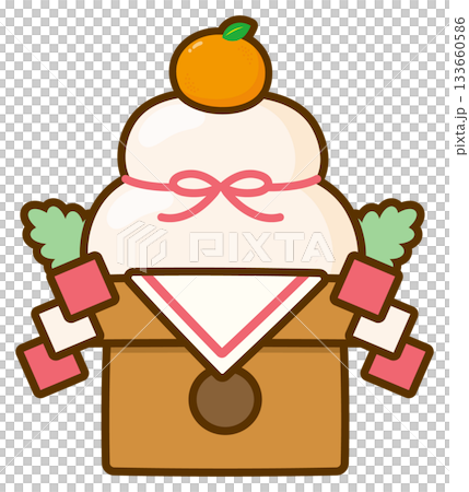 Illustration of New Year's Kagami Mochi 133660586