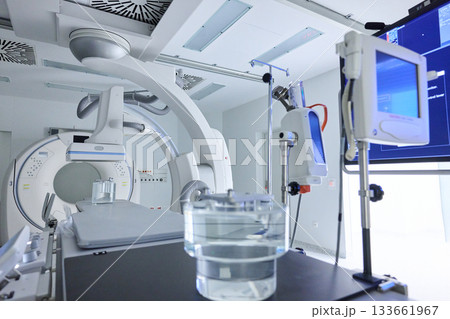 Advanced medical imaging room with modern technology and equipment for patient diagnostics and treatment 133661967