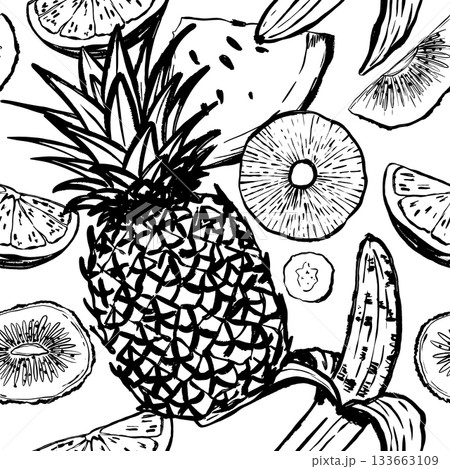 Vibrant tropical fruit collection for fashion and stationery patterns Vibrant tropical fruit collection for fashion and stationery patterns 133663109