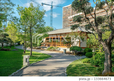 Wooden pavilion  in public garden (free of charge) in Monaco (Monte Carlo) 133664673