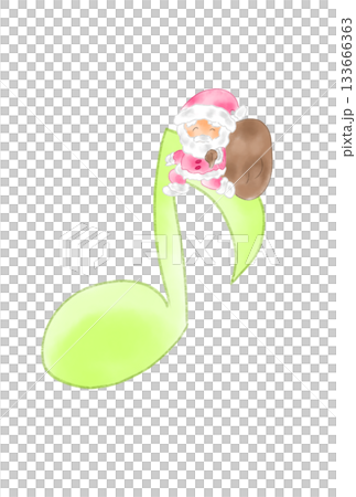 Musical note with Santa Claus 133666363