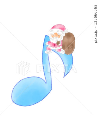 サンタクロースの付いた音符 サンタクロースの付いた音符 133666368