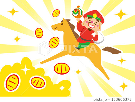 馬に乗った大黒様 ざくざく小判 馬に乗った大黒様 ざくざく小判 133666373