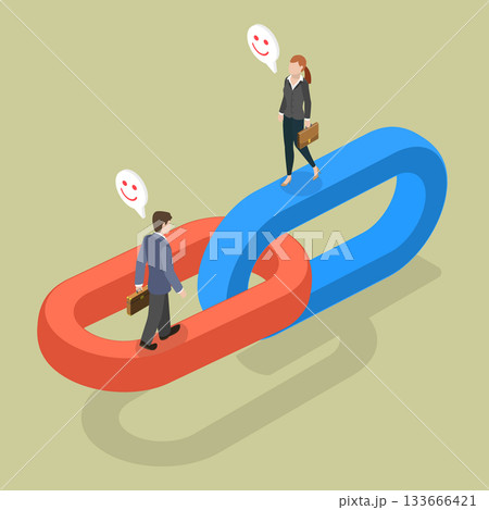 3D Isometric Flat Vector Illustration of Partnership, Business Mergers And Cooperation 3D Isometric Flat Vector Illustration of Partnership, Business Mergers And Cooperation 133666421