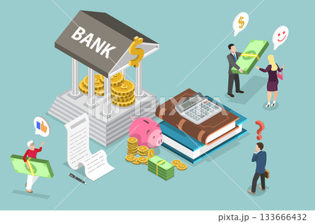 3D Isometric Flat Vector Illustration of Government Subsidy, Support of Citizens And Organizations 3D Isometric Flat Vector Illustration of Government Subsidy, Support of Citizens And Organizations 133666432