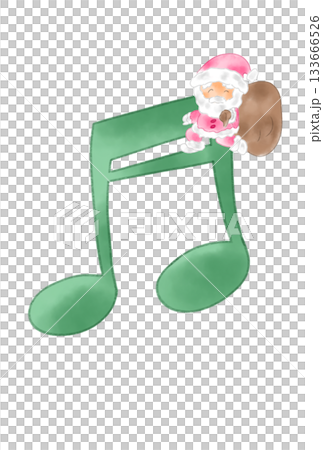 Musical note with Santa Claus 133666526