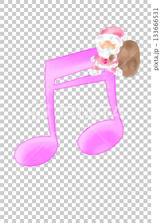 Musical note with Santa Claus Musical note with Santa Claus 133666531