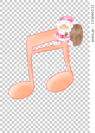 Musical note with Santa Claus 133666532