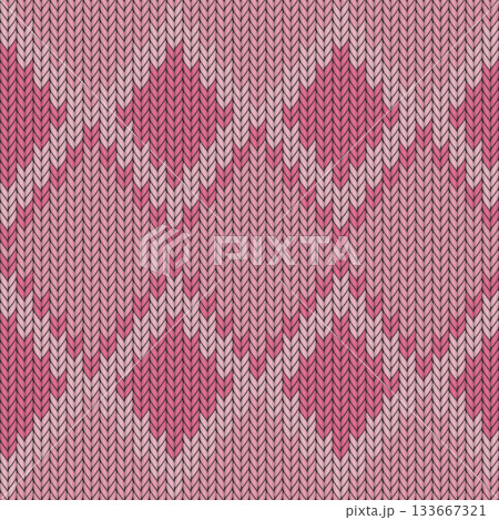 Pink diamond knitted seamless pattern background 133667321