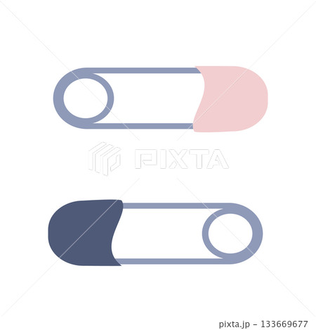 手芸用安全ピンのシンプルなイラスト素材 手芸用安全ピンのシンプルなイラスト素材 133669677