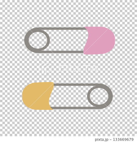 Simple illustration material of safety pin for sewing Simple illustration material of safety pin for sewing 133669679