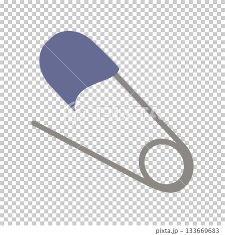 手芸用安全ピンのシンプルなイラスト素材 133669683
