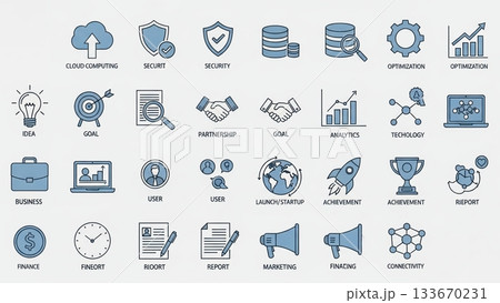 ビジネス成長を加速する戦略的アイコン集 133670231