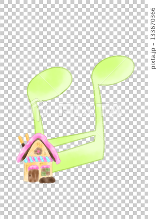 Musical note with a gingerbread house 133670366