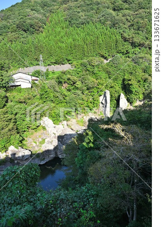 湯之上温泉の夫婦岩(福島県) 湯之上温泉の夫婦岩(福島県) 133671625