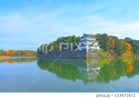 愛知県名古屋市、名古屋城西北隅櫓の風景 133671671