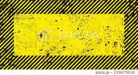 Warning sign with yellow and black diagonal lines. Attention, danger or caution symbol. Construction site signage, road safety notice, hazard banner, security alert shield. Vector illustration Warning sign with yellow and black diagonal lines. Attention, danger or caution symbol. Construction site signage, road safety notice, hazard banner, security alert shield. Vector illustration 133673018
