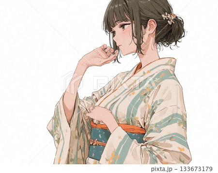 着物を着た女の子 133673179