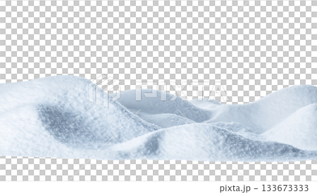 A scene depicting a quiet winter atmosphere with falling snowflakes floating on a white background 133673333