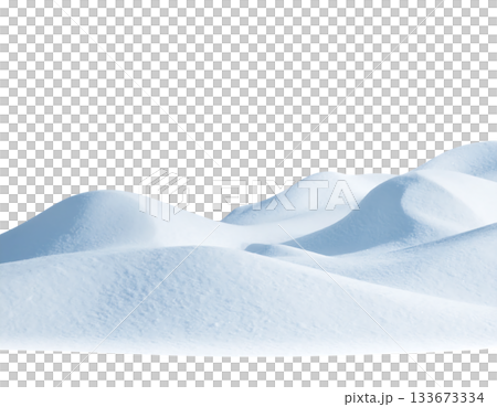 A scene depicting a quiet winter atmosphere with falling snowflakes floating on a white background 133673334