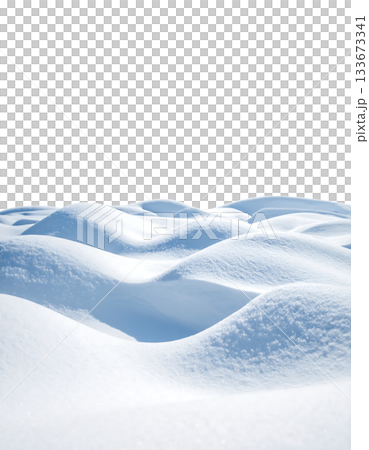 A scene depicting a quiet winter atmosphere with falling snowflakes floating on a white background 133673341