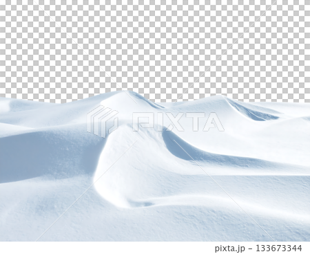 一幅描繪寧靜冬日氛圍的畫面，飄落的雪花漂浮在白色背景上。 133673344