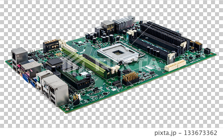 清晰的技術視覺效果突顯了電子電路板的細節 133673362