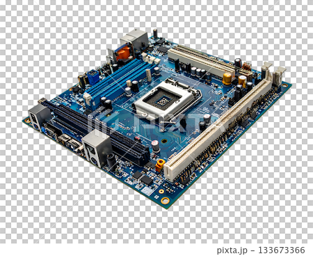 清晰的技術視覺效果突顯了電子電路板的細節 133673366