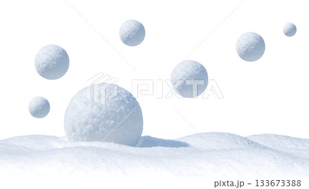 白の空間に漂う雪玉が柔らかい季節感を描くウィンタービジュアル 133673388