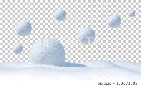 冬日景象，雪球漂浮在白色的空間中，營造出柔和的季節氛圍。 133673388