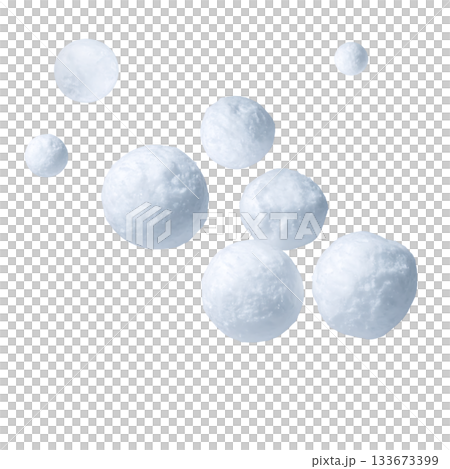 冬日景象，雪球漂浮在白色的空間中，營造出柔和的季節氛圍。 133673399