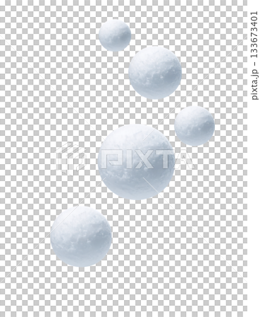 冬日景象，雪球漂浮在白色的空間中，營造出柔和的季節氛圍。 133673401