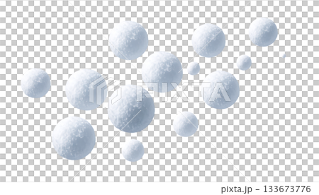 冬日景象，雪球漂浮在白色的空間中，營造出柔和的季節氛圍。 133673776