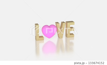 LOVE Text with Pink Heart Symbol on White Background 3d render. LOVE Text with Pink Heart Symbol on White Background 3d render. 133674152