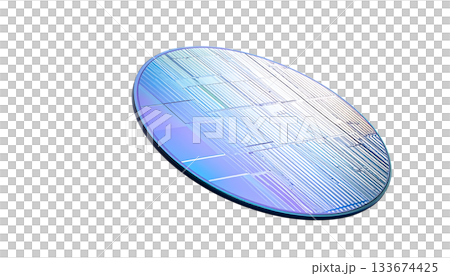 白色背景上的半導體晶圓象徵下一代技術的核心。 133674425