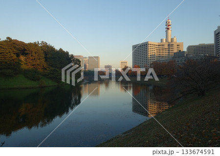 秋の寂しい桜田濠 秋の寂しい桜田濠 133674591