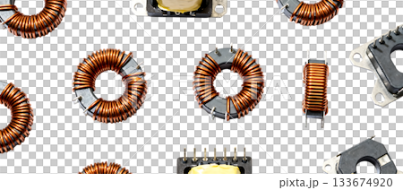 從鳥瞰視角觀察此電源技術的結構，圖中顯示了銅線圈和磁性元件。 133674920