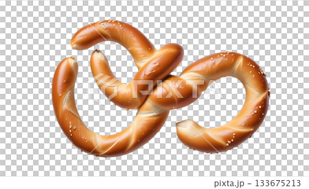 A soft pretzel on a transparent background, evoking Oktoberfest with Bavarian themes and traditional festival food A soft pretzel on a transparent background, evoking Oktoberfest with Bavarian themes and traditional festival food 133675213