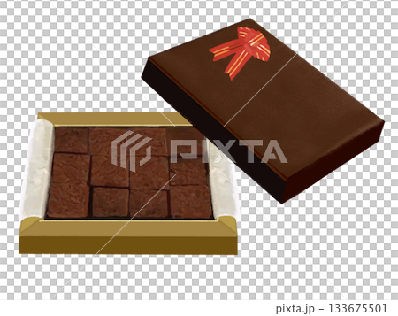 Raw chocolate (boxed) with outer box and ribbon Raw chocolate (boxed) with outer box and ribbon 133675501