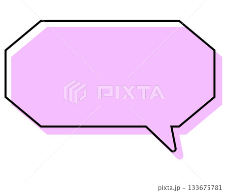シンプルな線がずれた吹き出し 細長い八角形 シンプルな線がずれた吹き出し 細長い八角形 133675781