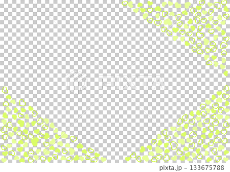 Heart pattern background Yellow-green 3-color border and solid color heart 133675788
