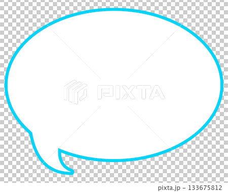Simple colored line speech bubble, round shape Simple colored line speech bubble, round shape 133675812