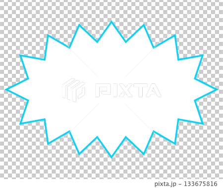 Simple colored line speech bubble with a long, jagged shape Simple colored line speech bubble with a long, jagged shape 133675816