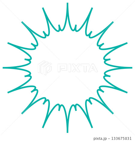 シンプルなカラー線の吹き出し ギザギザした形 シンプルなカラー線の吹き出し ギザギザした形 133675831
