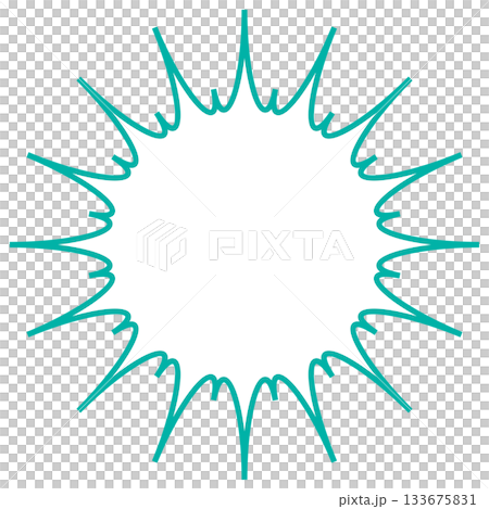 シンプルなカラー線の吹き出し ギザギザした形 シンプルなカラー線の吹き出し ギザギザした形 133675831