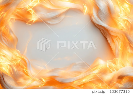 Ethereal Flow of Light and Textures Creating a Mystical Frame of Warm Colors and Curves 133677310