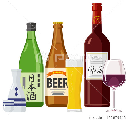 お酒（醸造酒）のイメージイラスト 133679443